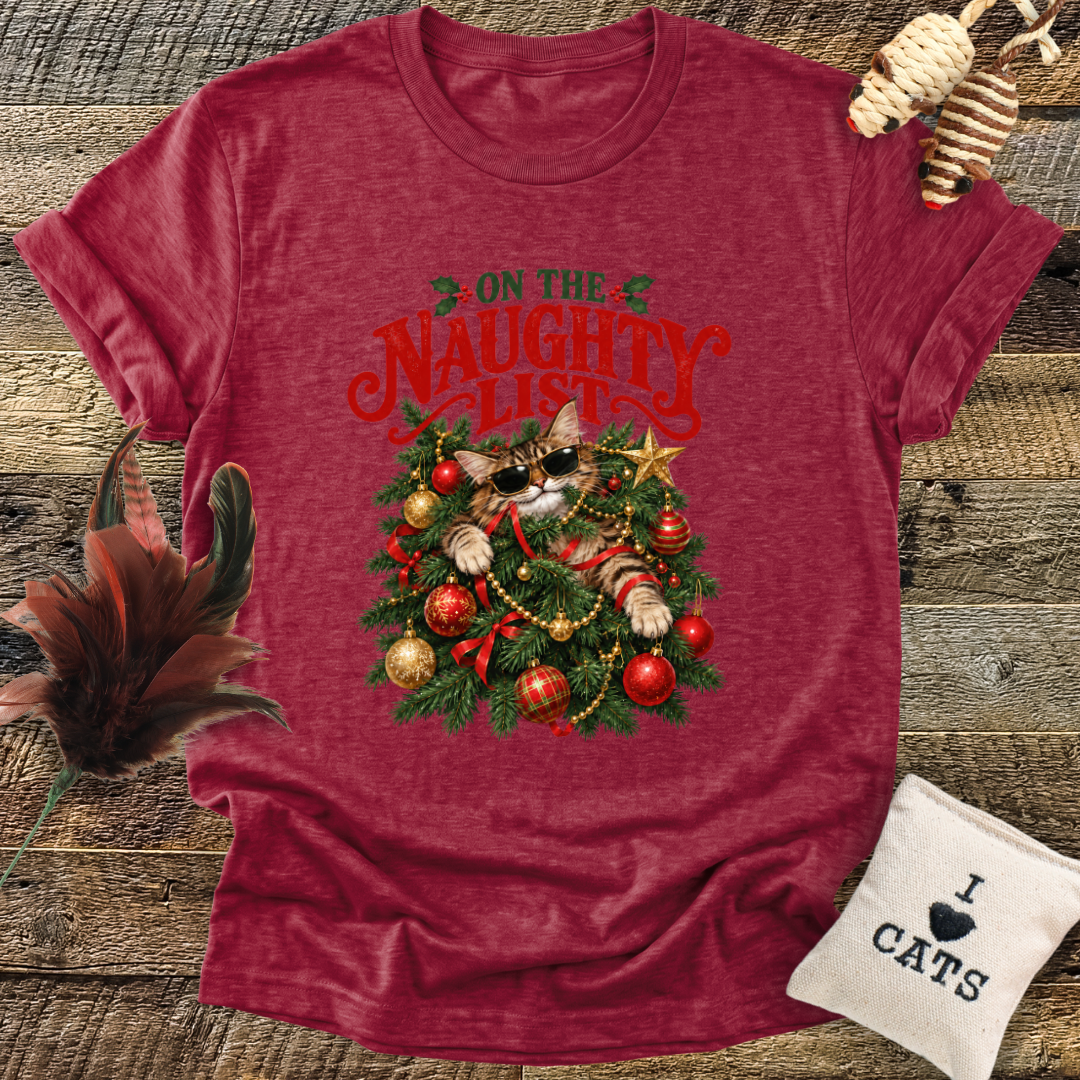 On The Naughty List (Cat) T-Shirt