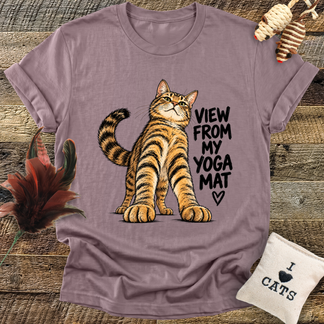 View From My Yoga Mat (Cat) T-Shirt
