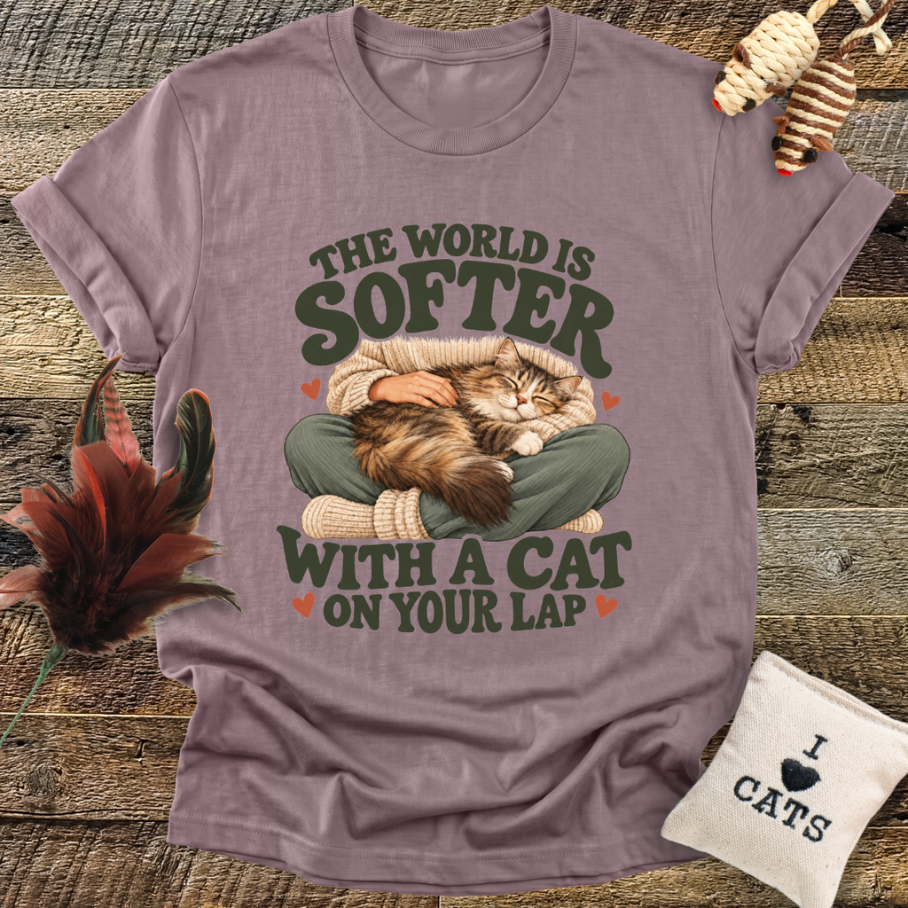 The World Is Softer With A Cat On Your Lap T-Shirt