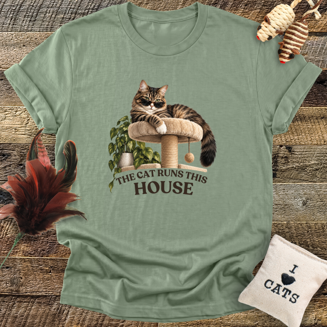 The Cat Runs This House T-Shirt