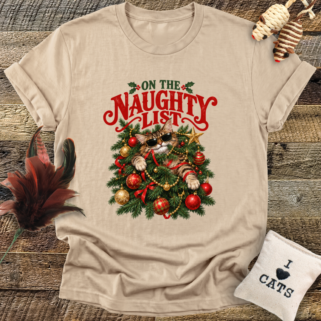On The Naughty List (Cat) T-Shirt