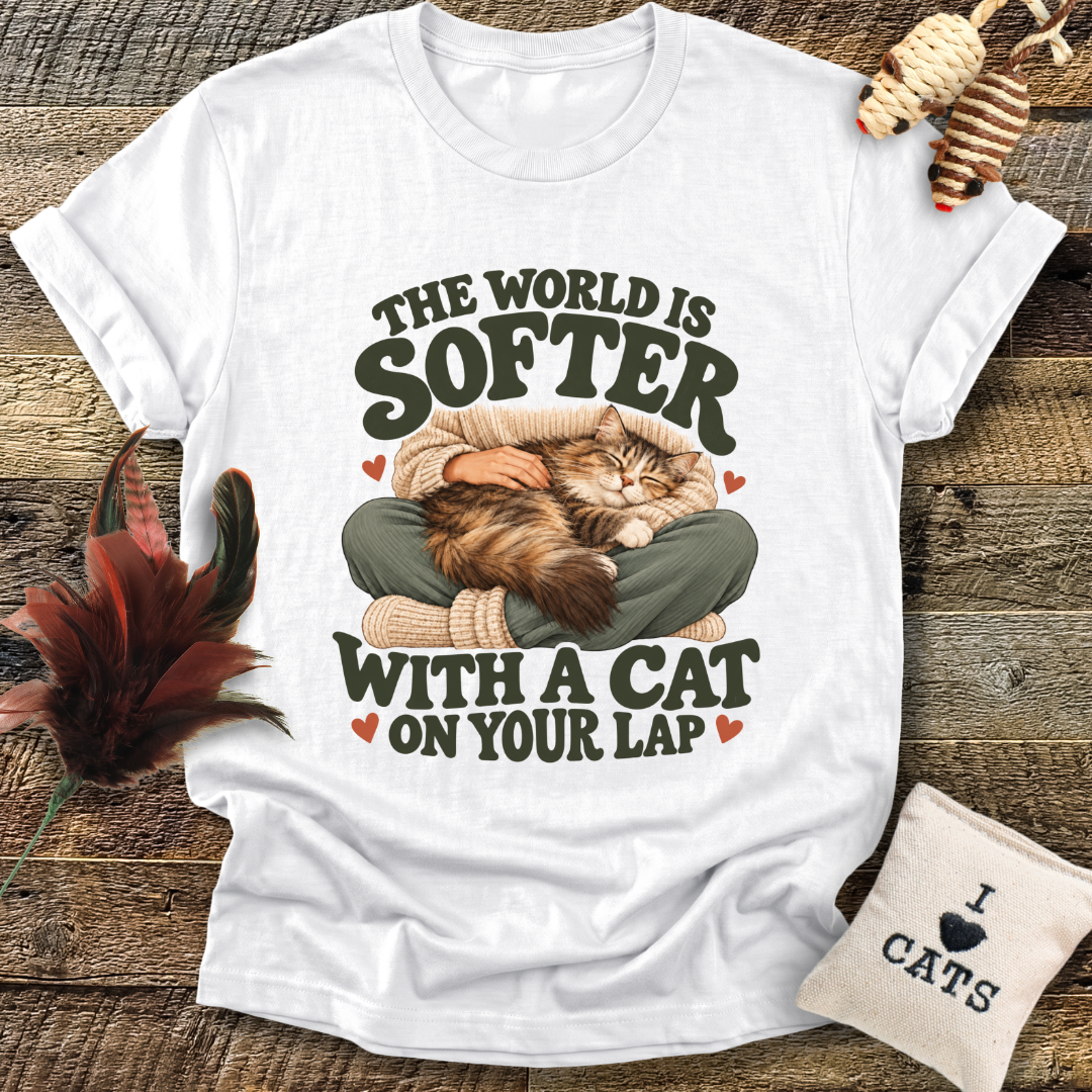 The World Is Softer With A Cat On Your Lap T-Shirt