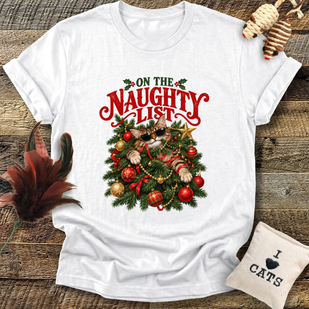 On The Naughty List (Cat) T-Shirt