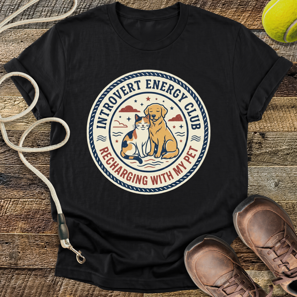 Introvert Energy Club, Recharging with my Pet (variant 1) T-Shirt