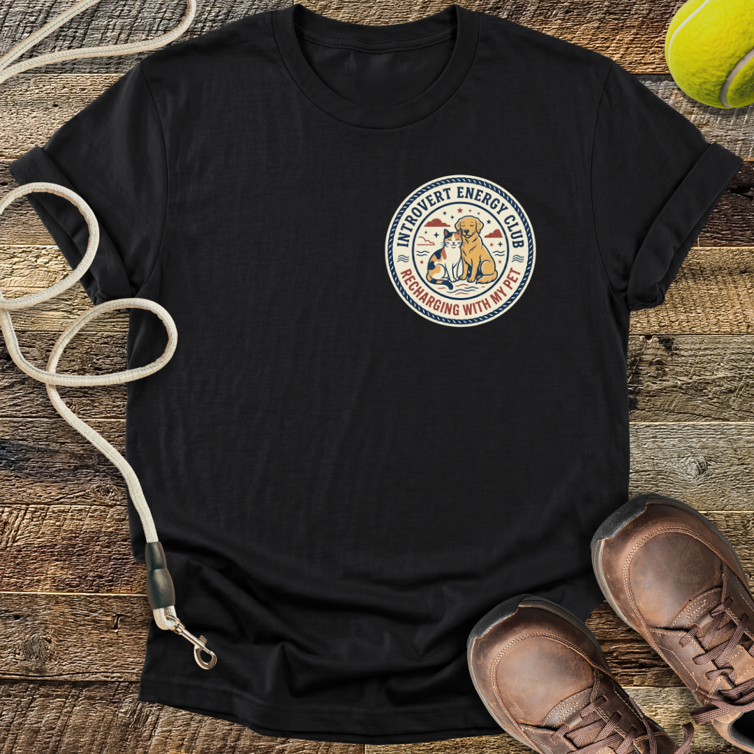 Introvert Energy Club, Recharging with my Pet (variant 2) T-Shirt