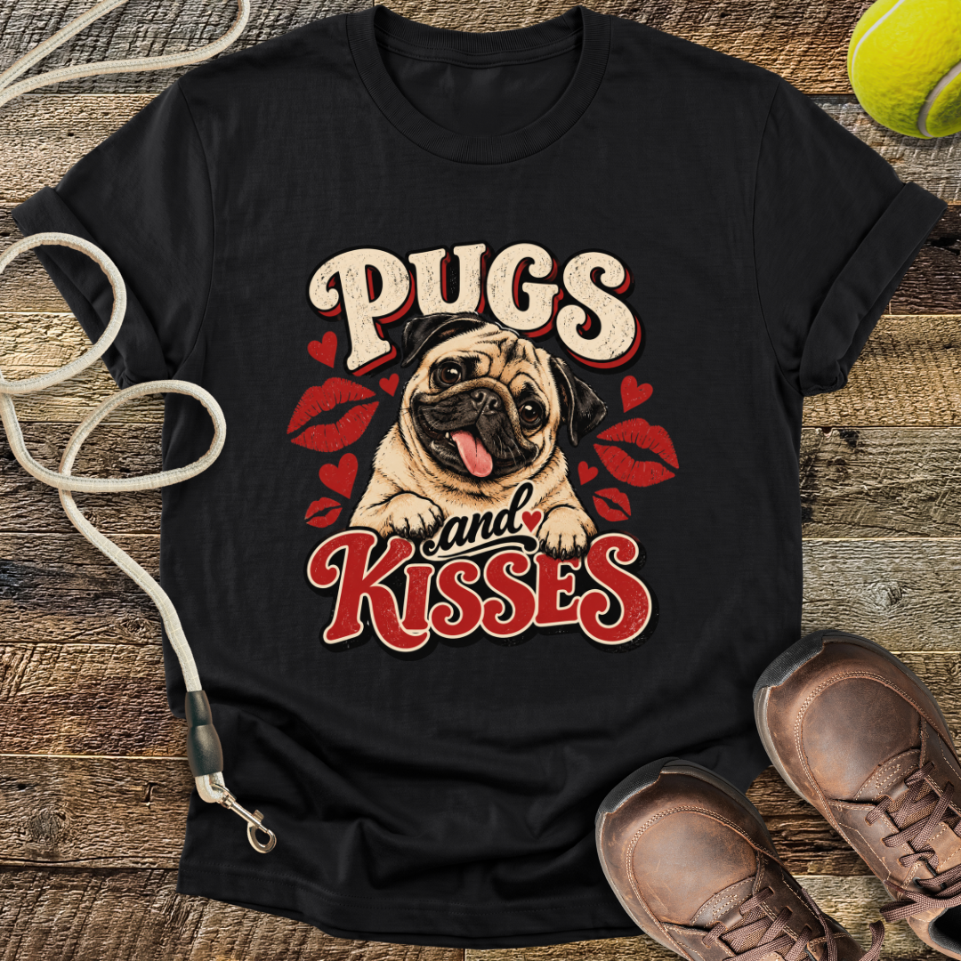 Pugs and Kisses (Pug) T-Shirt