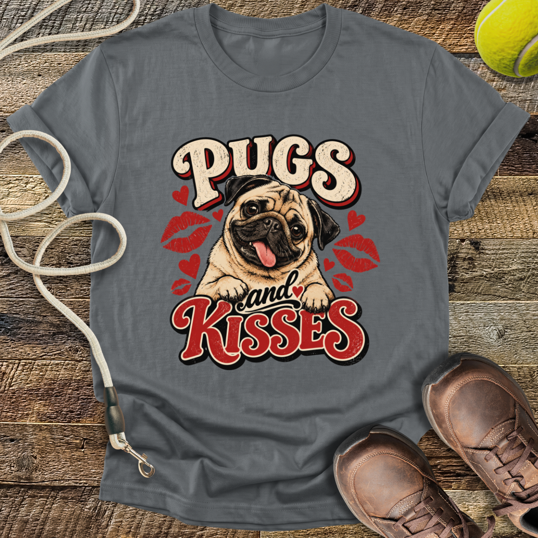 Pugs and Kisses (Pug) T-Shirt