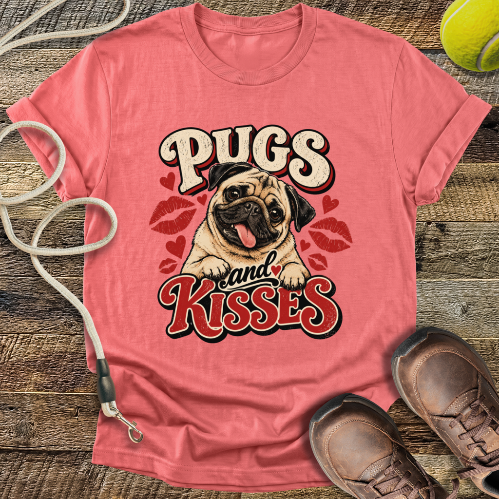 Pugs and Kisses (Pug) T-Shirt