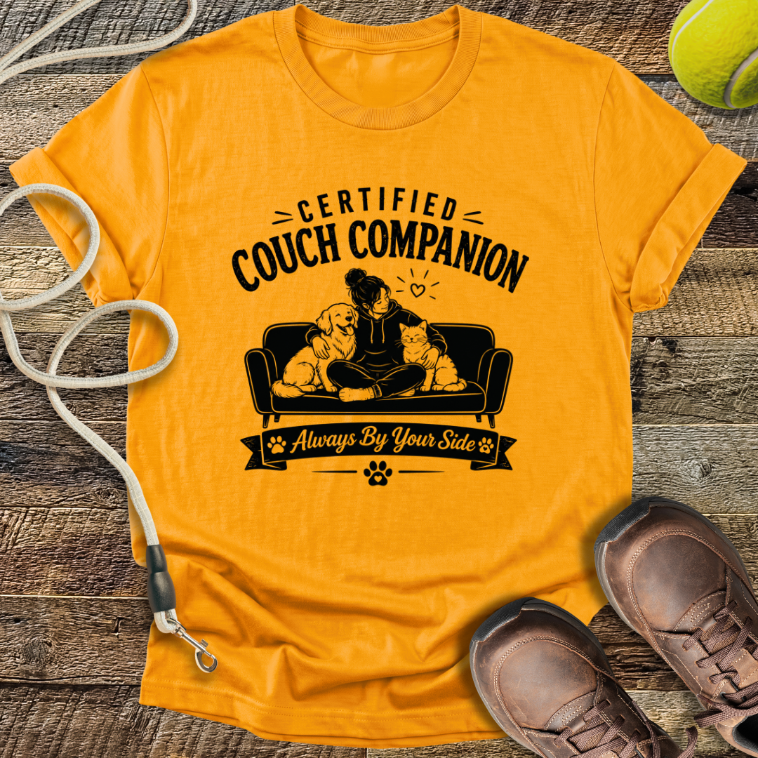 Certified Couch Companion, Cat and Dog T-Shirt