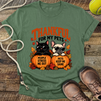 Thankful for My Pets (Black Cat and French Bulldog) T-Shirt