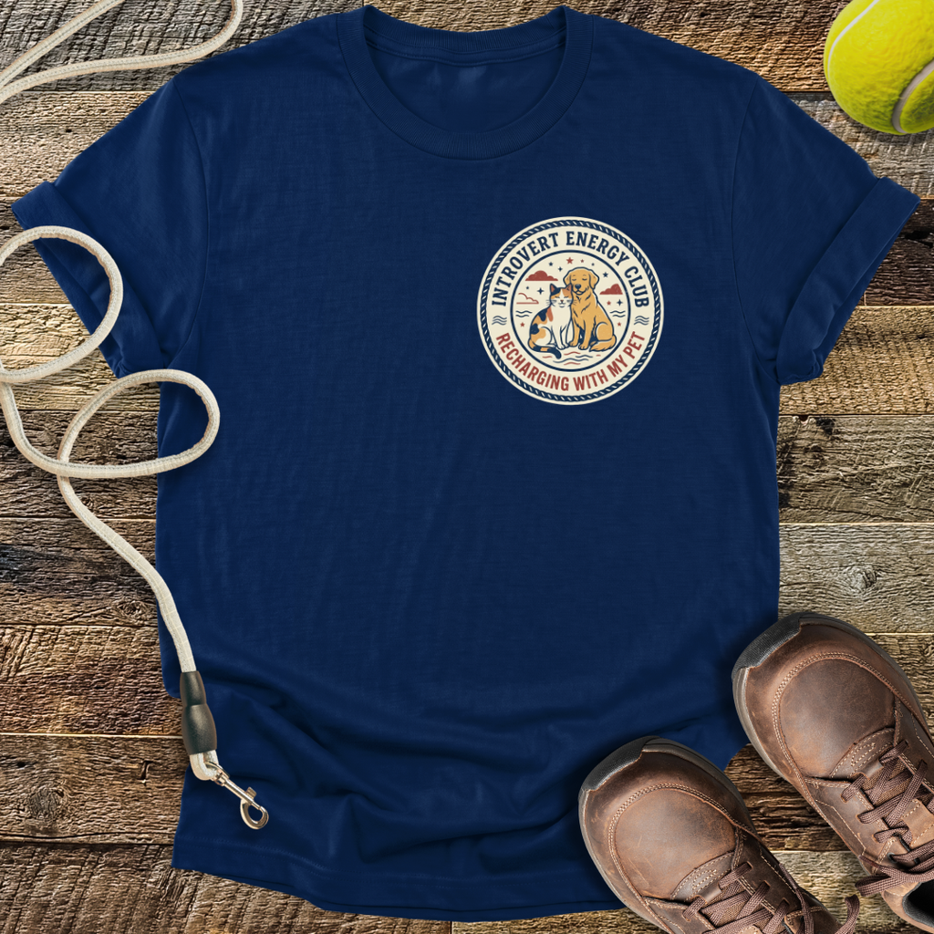 Introvert Energy Club, Recharging with my Pet (variant 2) T-Shirt