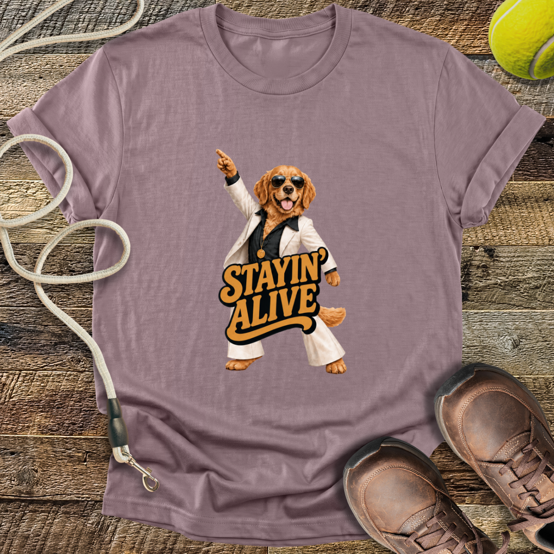 Stayin' Alive (Dog) T-Shirt