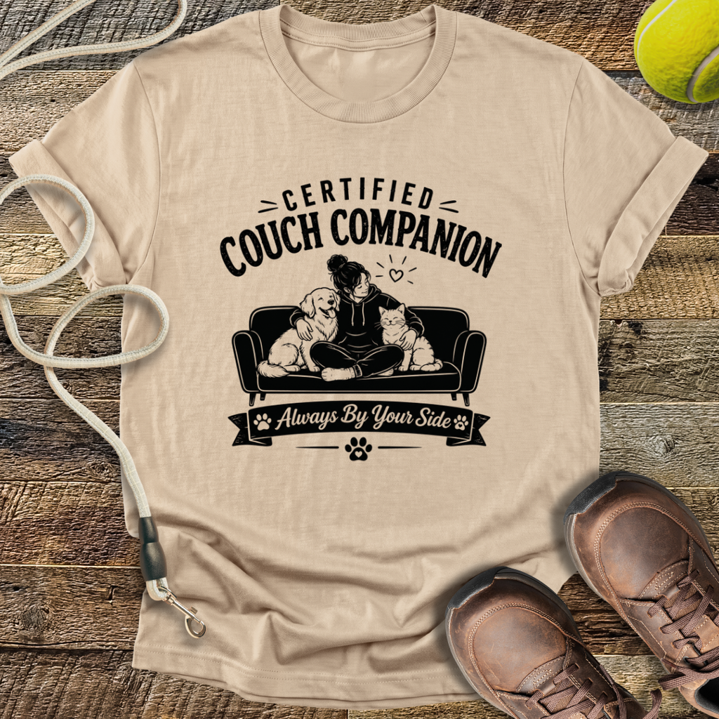 Certified Couch Companion, Cat and Dog T-Shirt