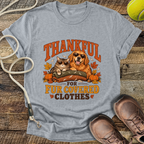 Thankful For Fur Covered Clothes (Cat and Golden Retriever) T-Shirt