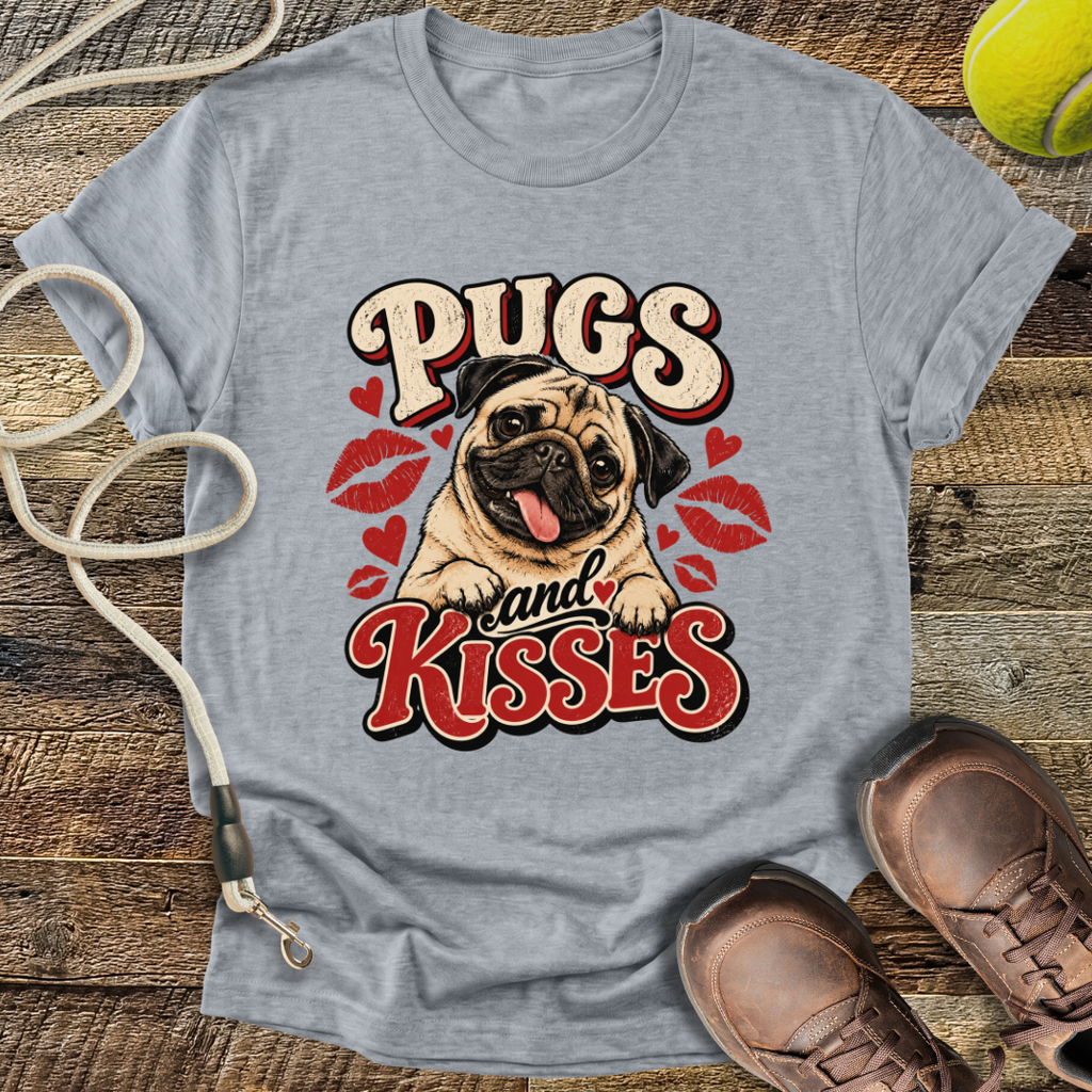 Pugs and Kisses (Pug) T-Shirt