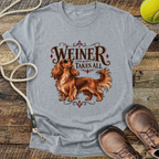 Weiner Takes All (Longhaired Dachshund) T-Shirt