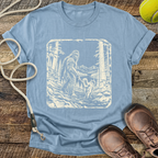 Walking the Dog (Bigfoot and Golden Retriever) T-Shirt