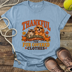 Thankful For Fur Covered Clothes (Cat and Golden Retriever) T-Shirt