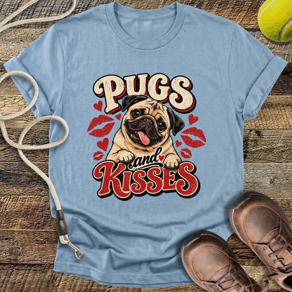 Pugs and Kisses (Pug) T-Shirt