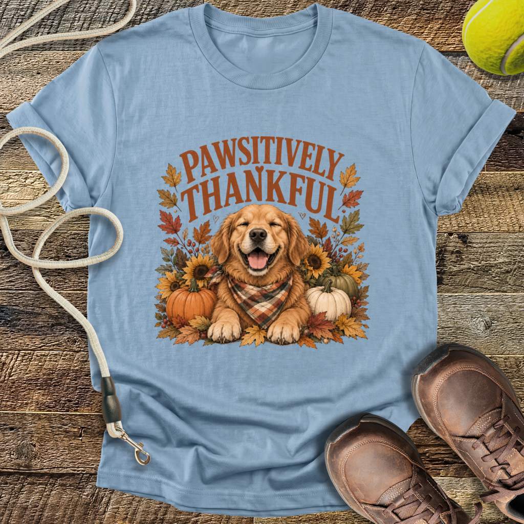 Pawsitively Thankful (Golden Retriever) T-Shirt