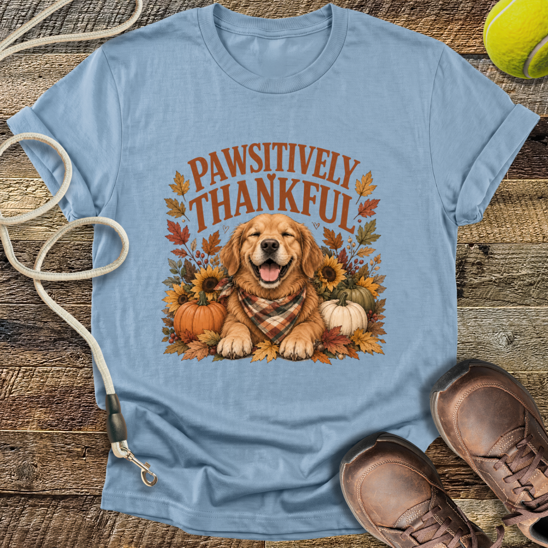 Pawsitively Thankful (Golden Retriever) T-Shirt