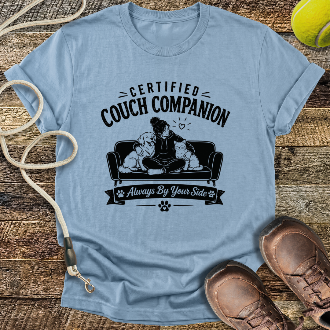 Certified Couch Companion, Cat and Dog T-Shirt
