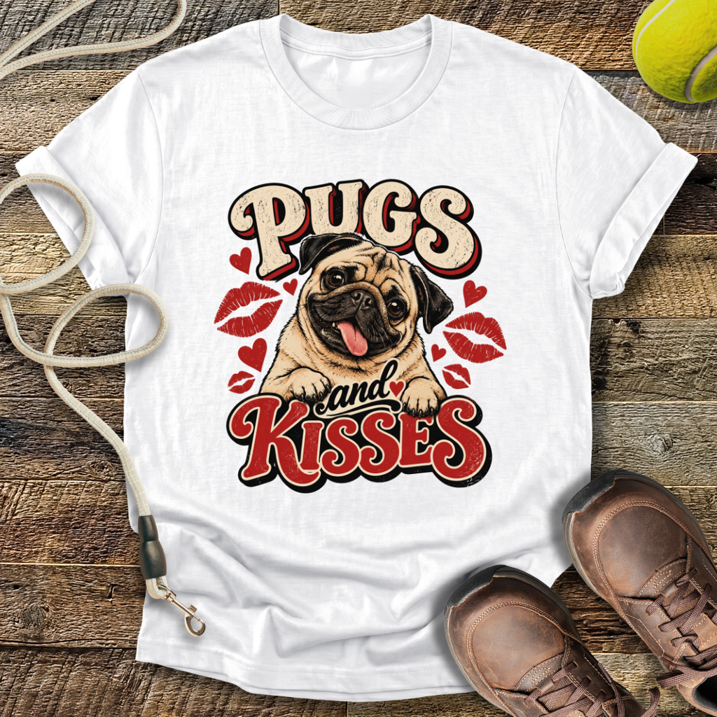 Pugs and Kisses (Pug) T-Shirt