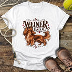 Weiner Takes All (Longhaired Dachshund) T-Shirt