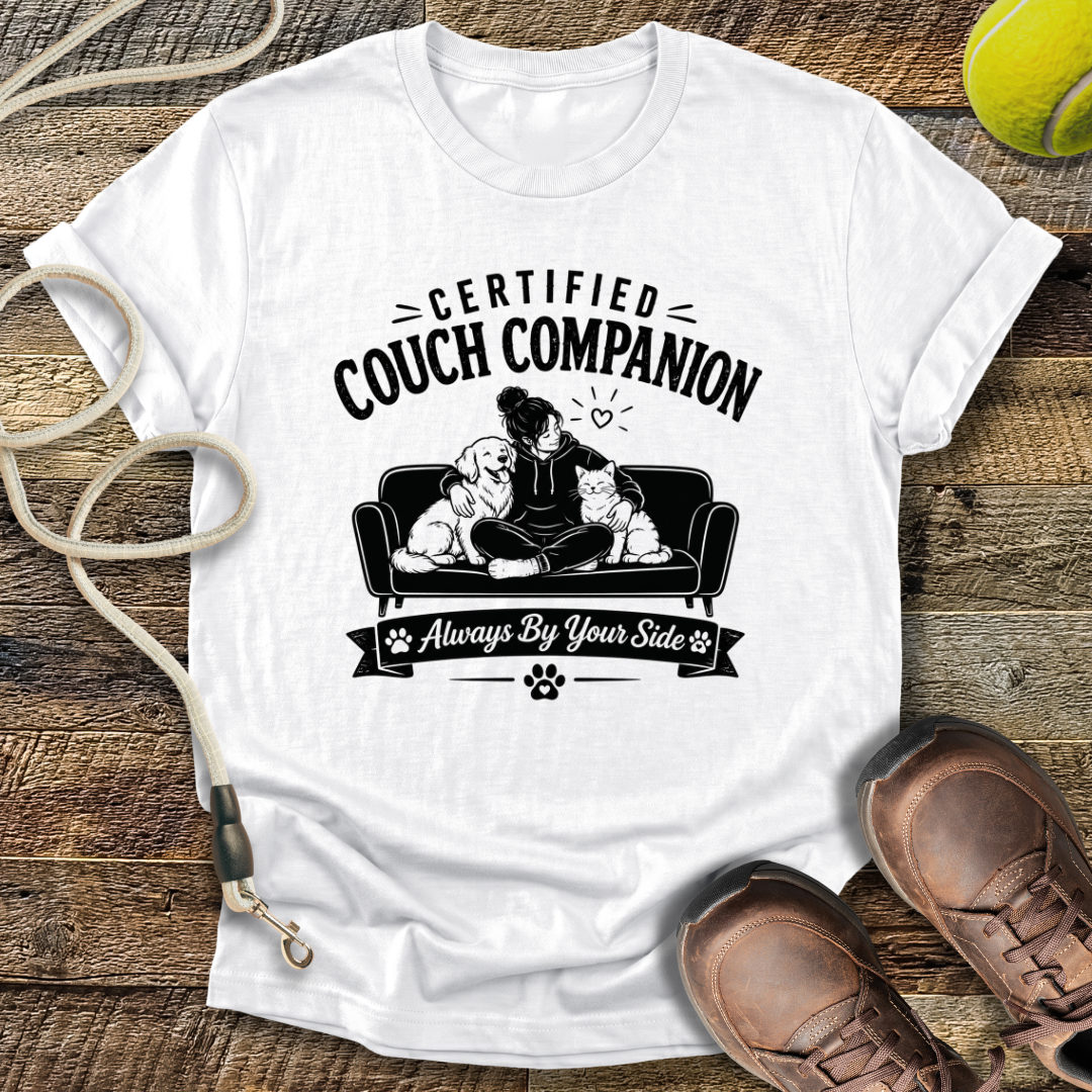 Certified Couch Companion, Cat and Dog T-Shirt