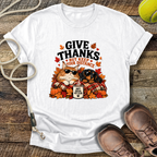 Give Thanks, But Keep Your Distance (Cat and Dachshund) T-Shirt